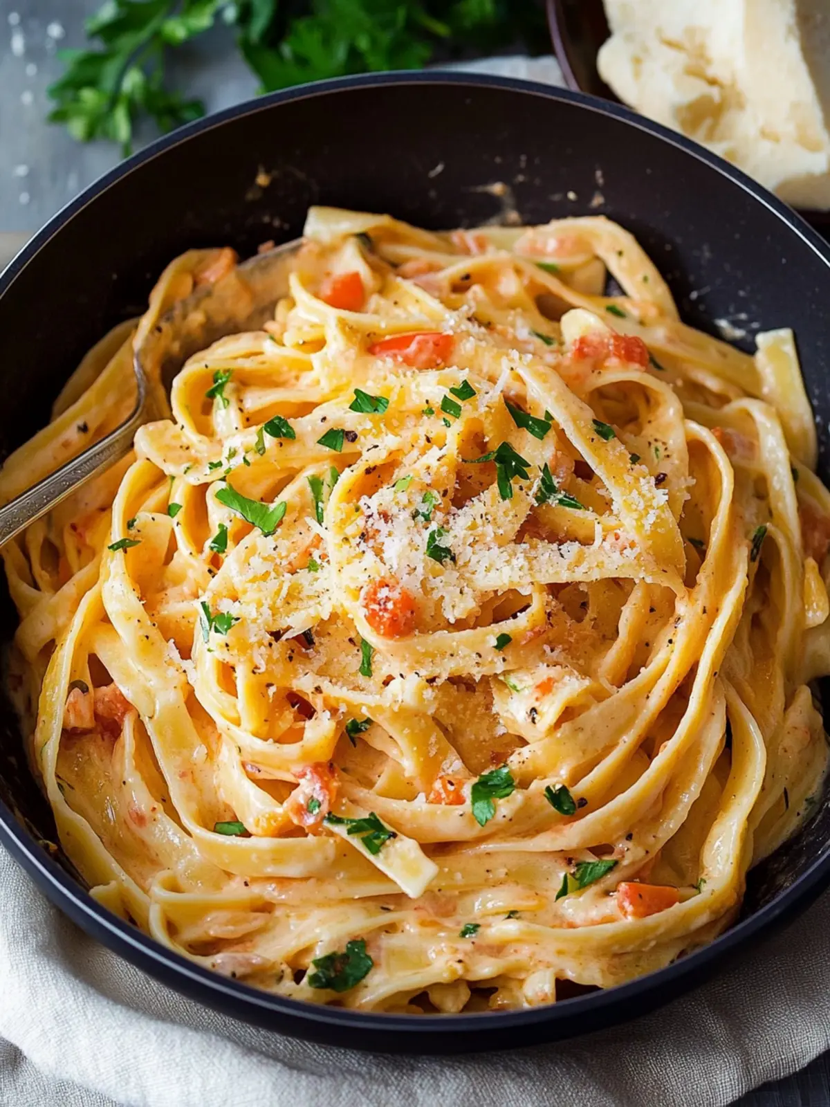 Creamy Roasted Garlic and Red Pepper Fettuccine Alfredo Delight 3 Roasted Garlic and Red Pepper Fettuccine Alfredo