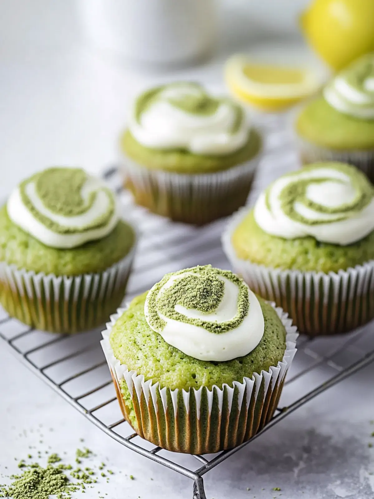 Delicious Matcha Muffins with Lemon Icing for a Fresh Twist 3 Matcha Muffins with Lemon Icing