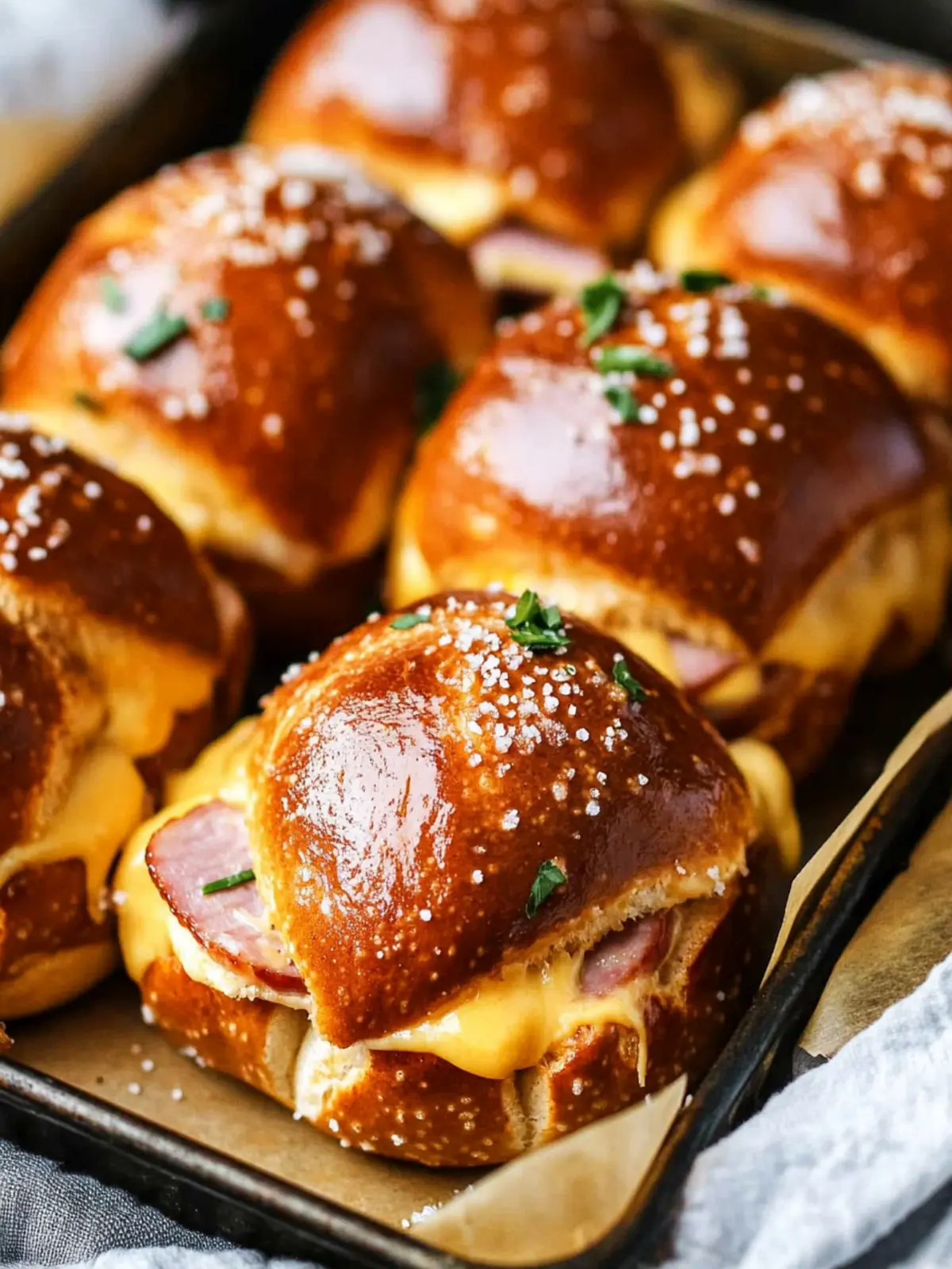 Irresistible Honey Mustard Ham & Cheese Pretzel Sliders to Love 4 Honey Mustard Ham & Cheese Pretzel Sliders