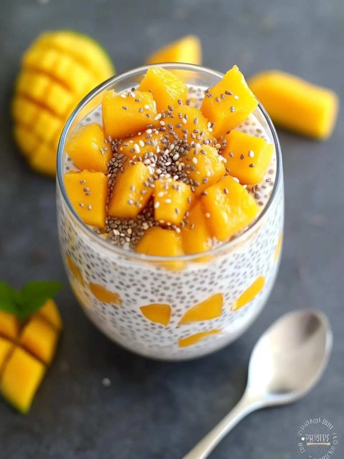 Delicious Fresh Mango Coconut Chia Seed Parfait Recipe! 4 Fresh Mango Coconut Chia Seed Parfait