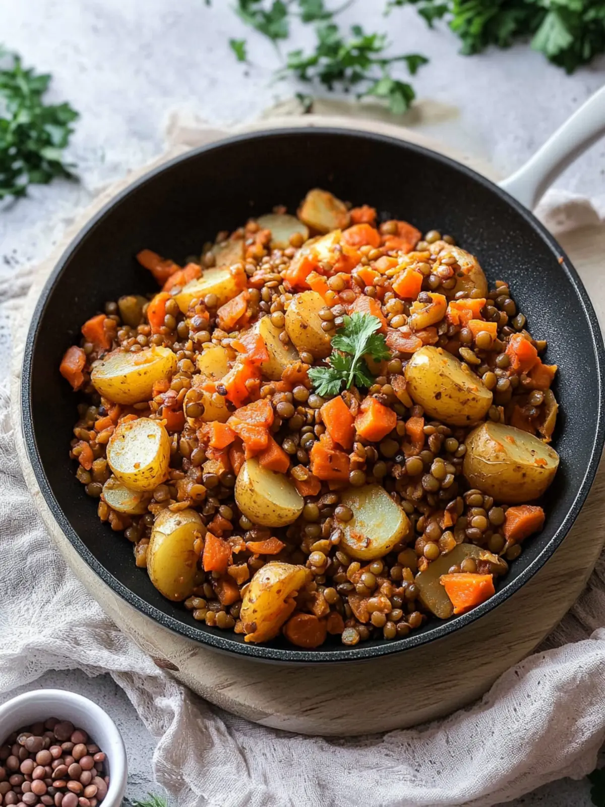 Delicious Skillet Potato Recipe with Lentils and Carrots 4 Skillet Potato Recipe with Lentils and Carrots
