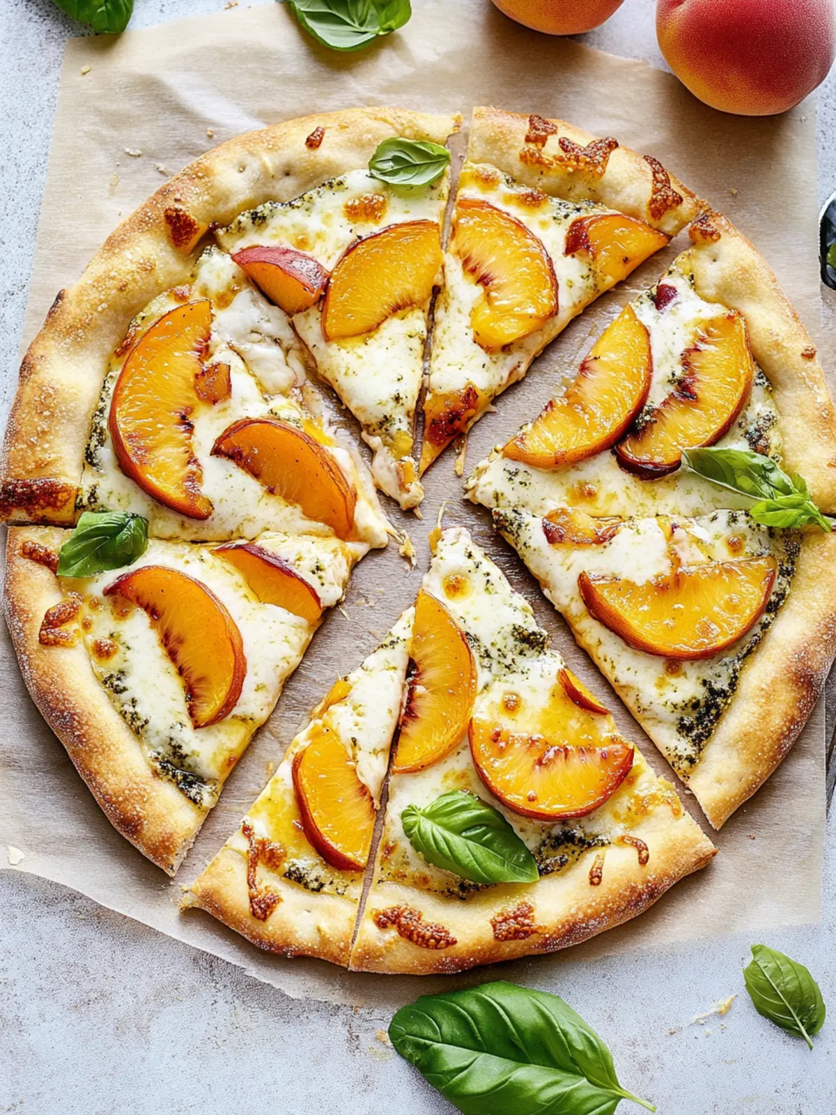 Savory Georgia Peach Pizza with Pesto and Goat Cheese Delights 2 Georgia Peach Pizza