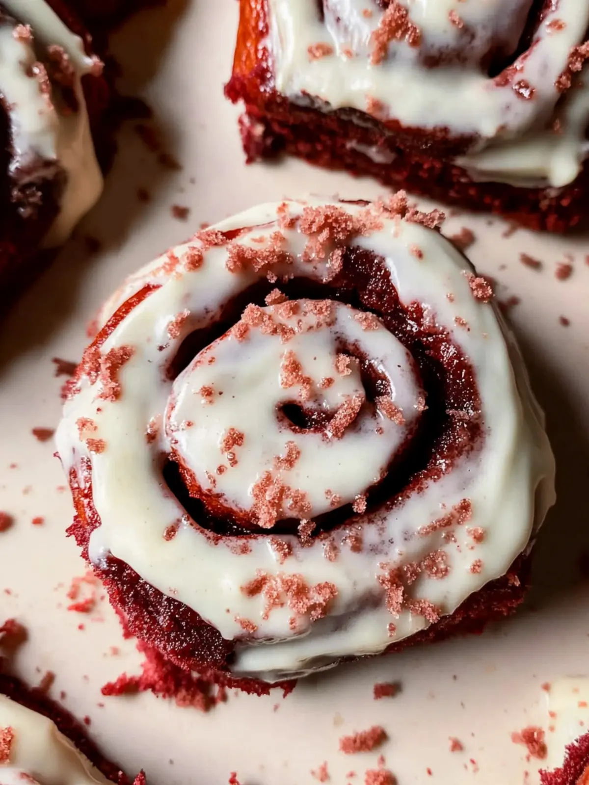 Decadent Red Velvet Cinnamon Rolls with Cream Cheese Frosting 4 Red Velvet Cinnamon Rolls with Cream Cheese Frosting