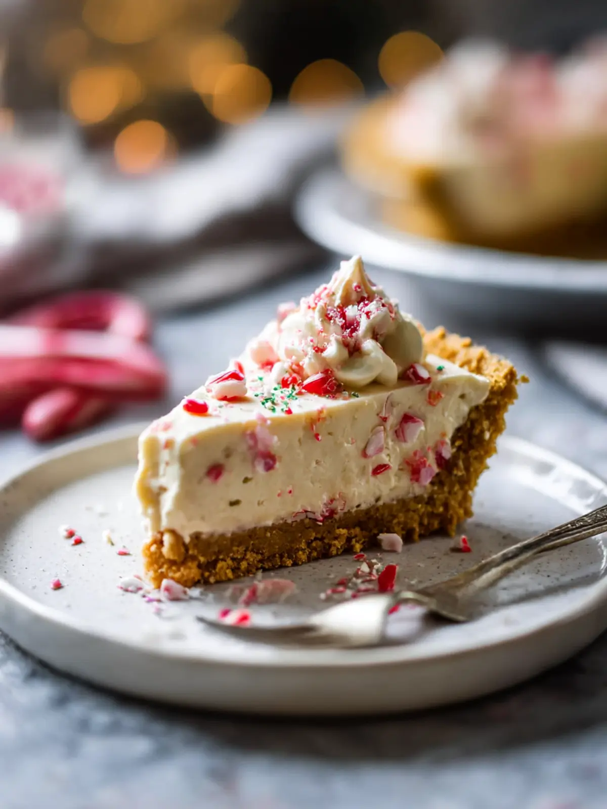 Indulge in White Chocolate Candy Cane Pie Bliss 4 White Chocolate Candy Cane Pie