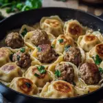 Savor the Pierogi and Meatball Skillet Delight at Home 6 Pierogi and Meatball Skillet