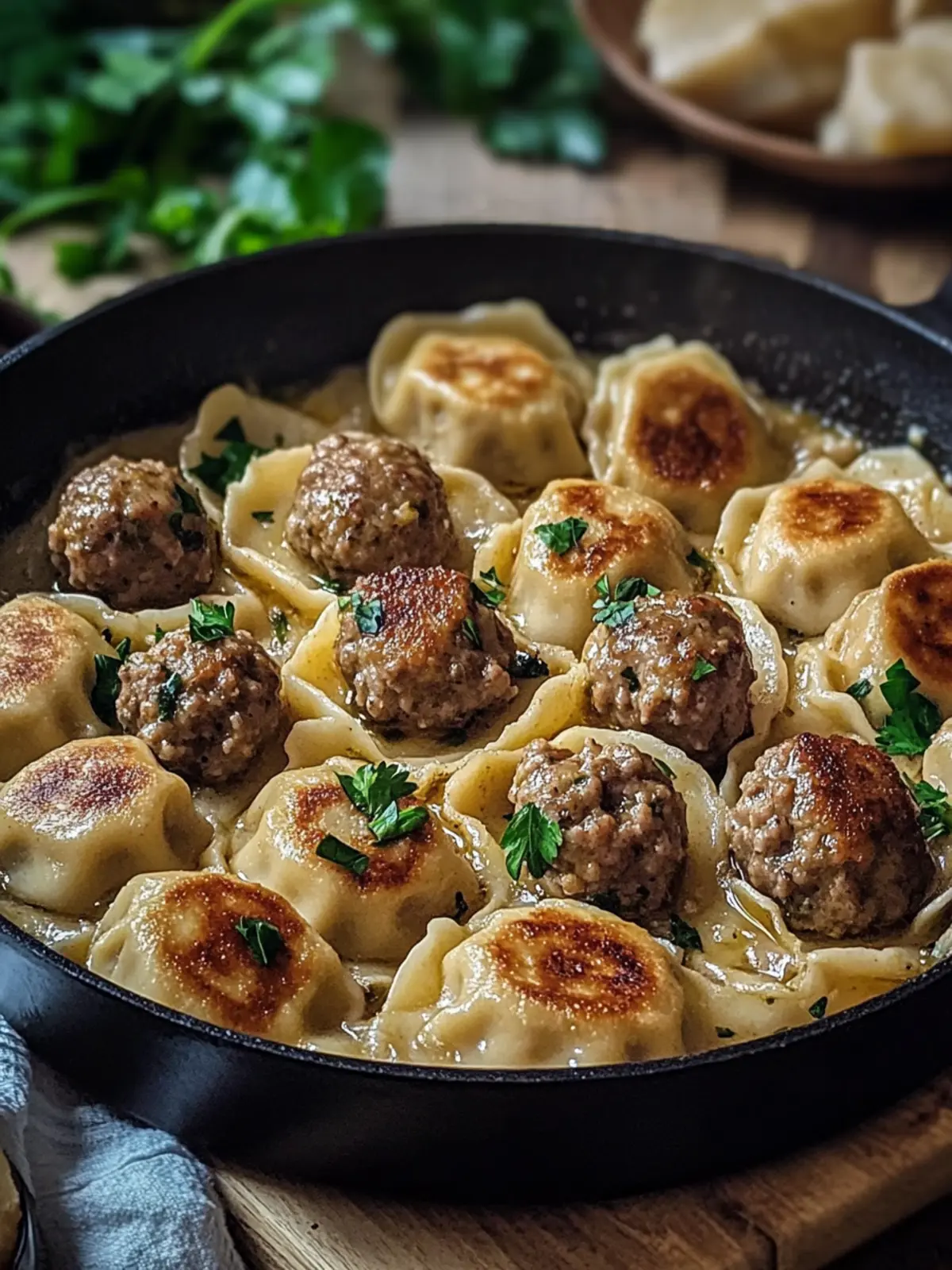 Savor the Pierogi and Meatball Skillet Delight at Home 5 Pierogi and Meatball Skillet