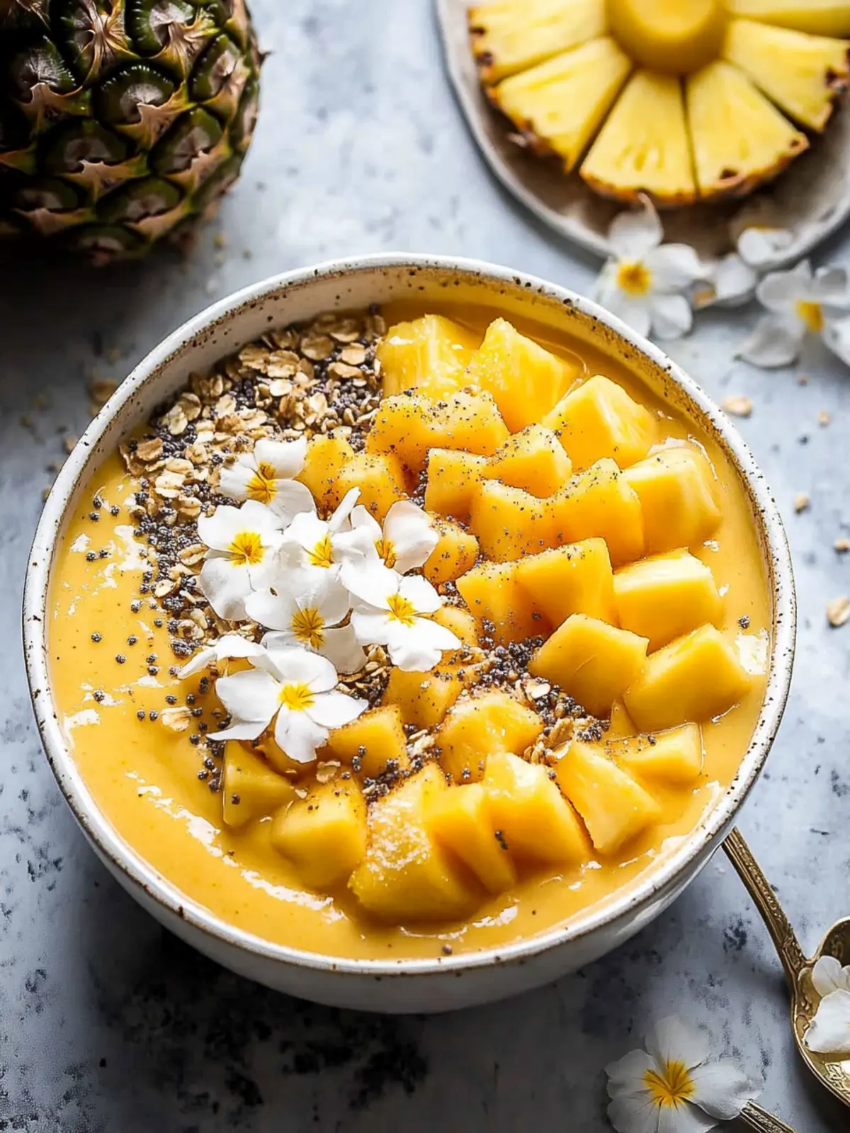 Mango Pineapple Tropical Smoothie Bowl for a Refreshing Boost 3 Mango Pineapple Tropical Smoothie Bowl