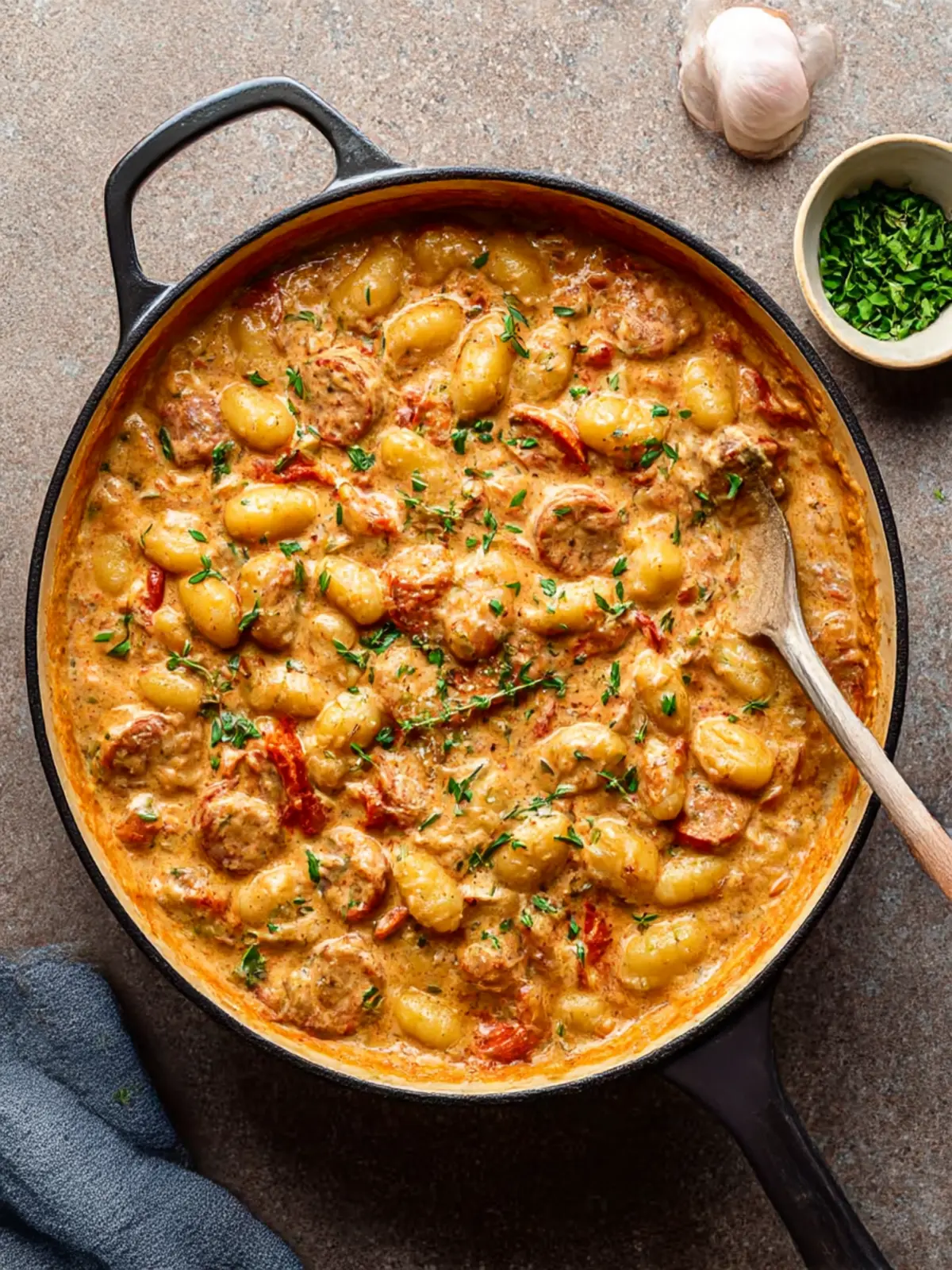 One Pot Creamy Sausage Gnocchi You'll Crave Again and Again 3 One Pot Creamy Sausage Gnocchi