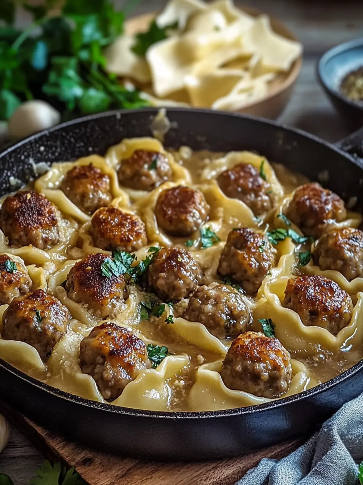Savor the Pierogi and Meatball Skillet Delight at Home 4 Pierogi and Meatball Skillet