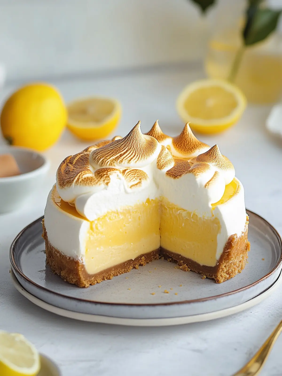 Gorgeous Lemon Cheesecake with Meringue Topping Delight 2 Lemon Cheesecake with Meringue Topping