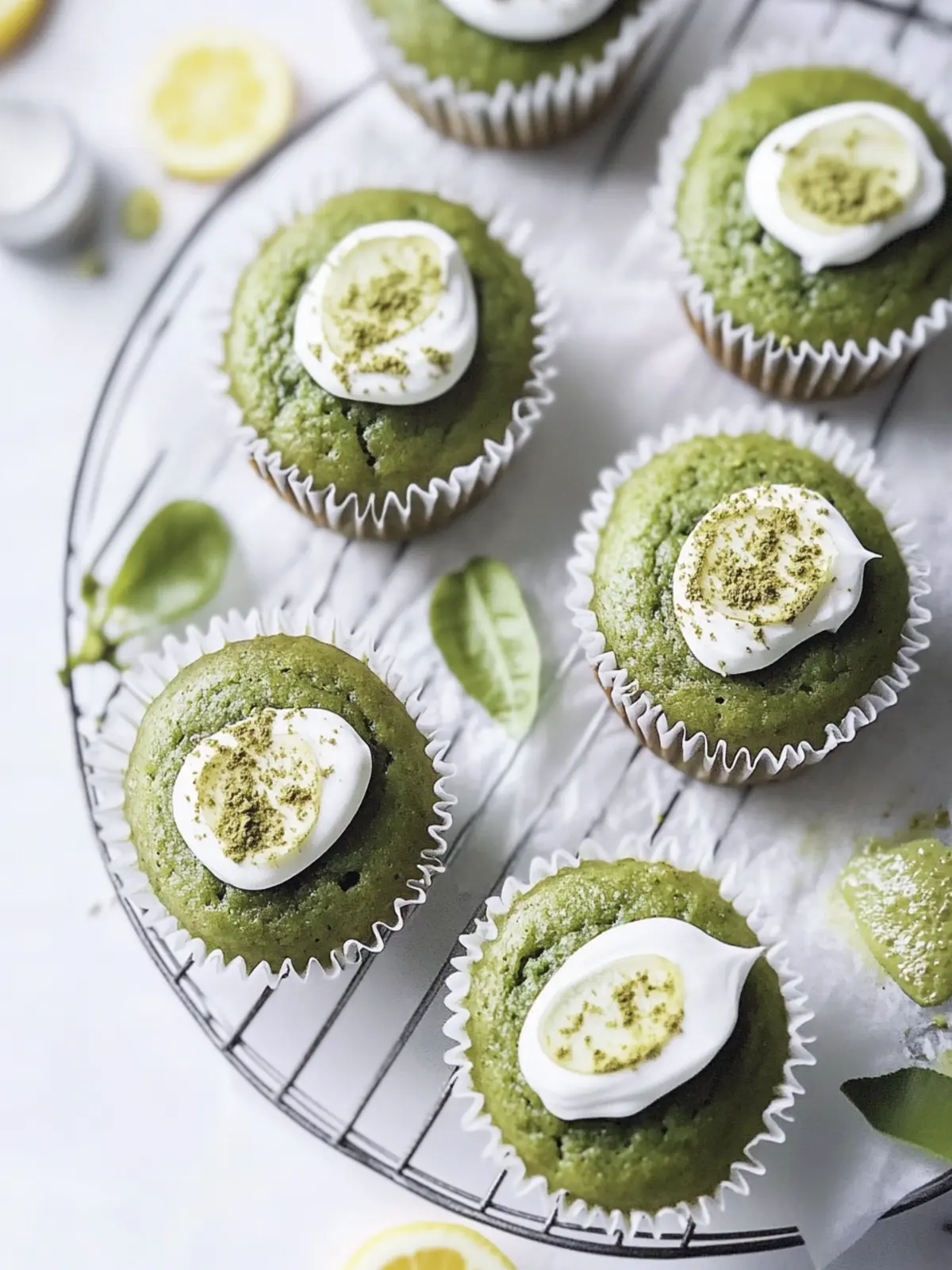 Delicious Matcha Muffins with Lemon Icing for a Fresh Twist 2 Matcha Muffins with Lemon Icing