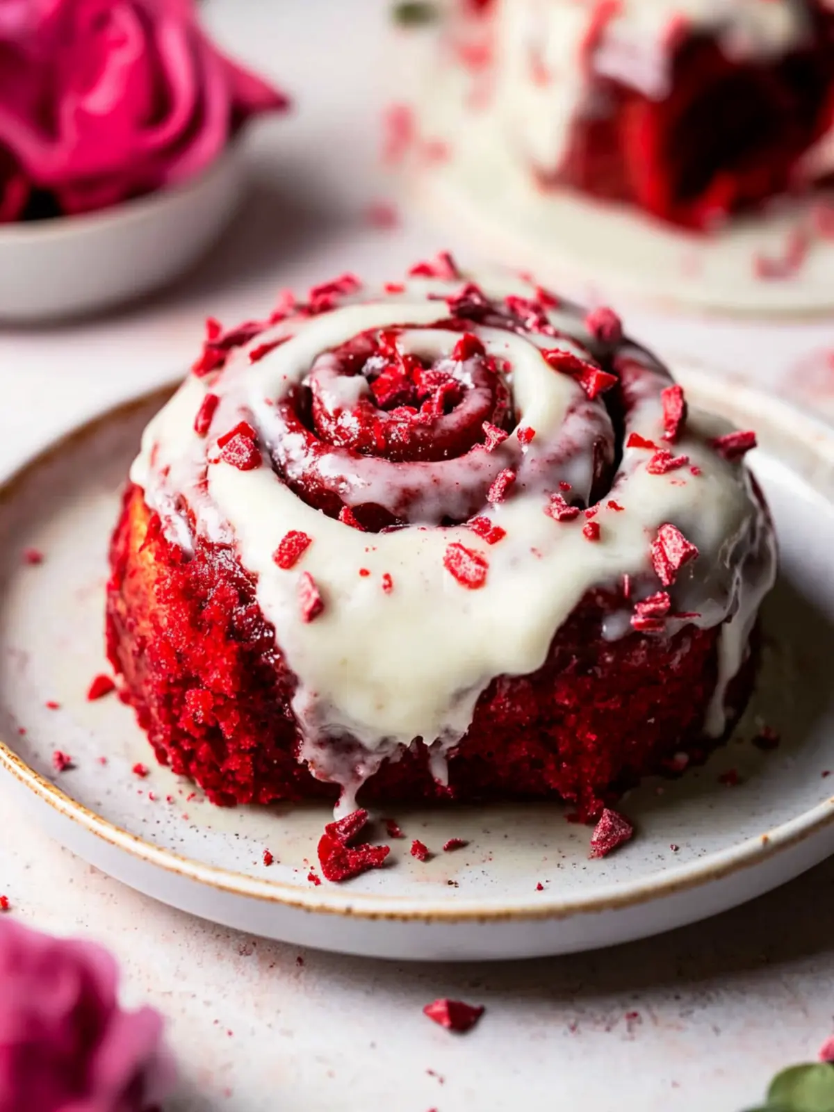Decadent Red Velvet Cinnamon Rolls with Cream Cheese Frosting 2 Red Velvet Cinnamon Rolls with Cream Cheese Frosting
