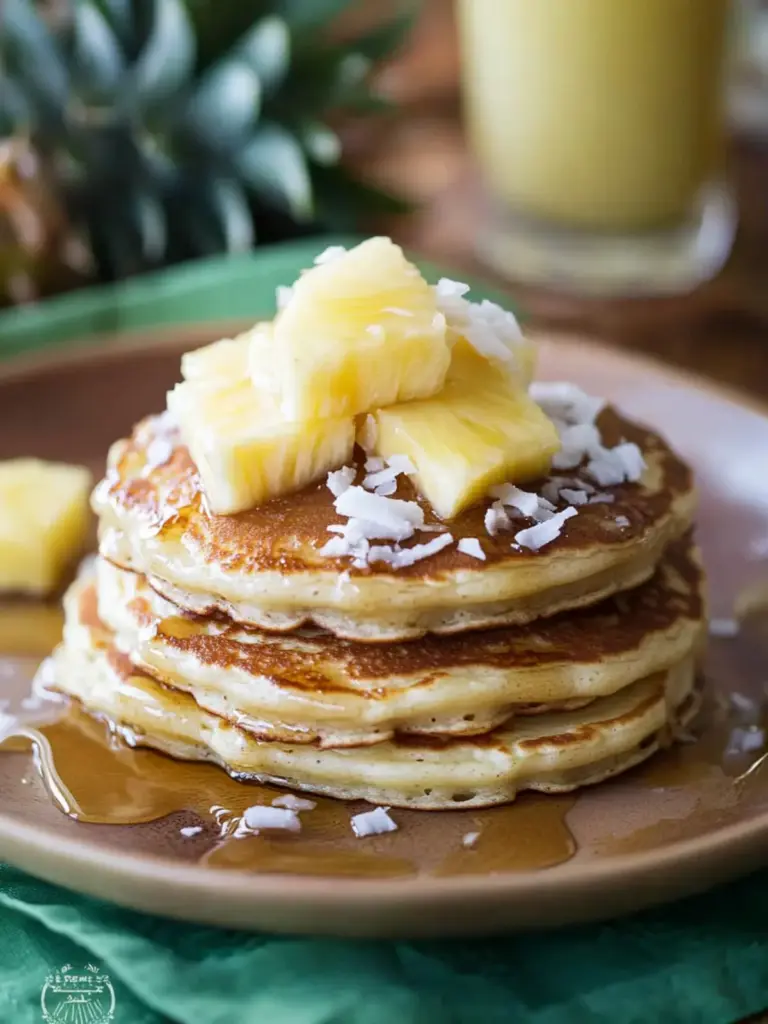 Pineapple Pancakes with Coconut Drizzle