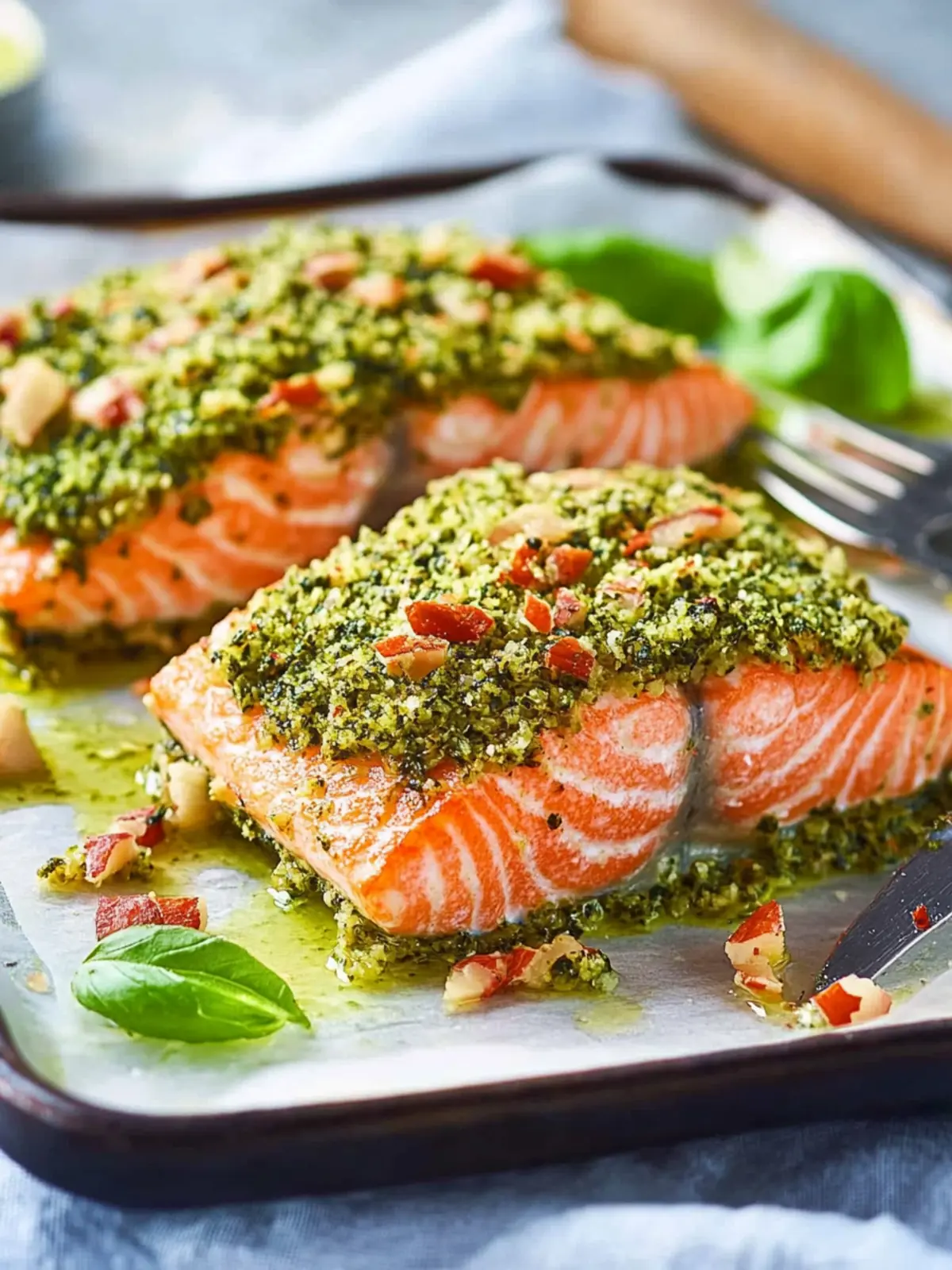 Delicious Salmon with Pesto Crust Ready in Just 20 Minutes 5 SALMON WITH PESTO CRUST