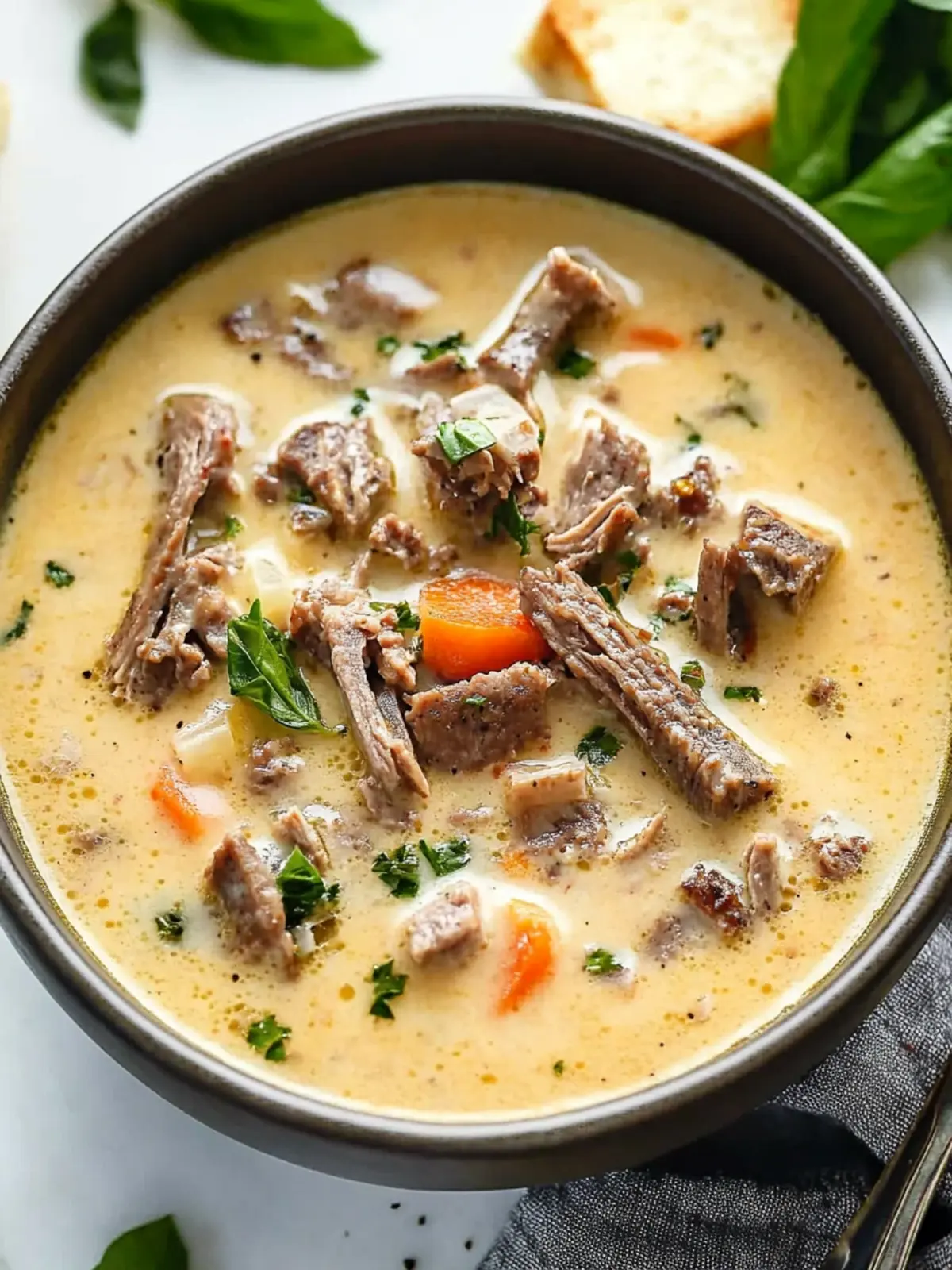 Creamy Philly Cheesesteak Soup That's Comfort in a Bowl 3 Creamy Philly Cheesesteak Soup