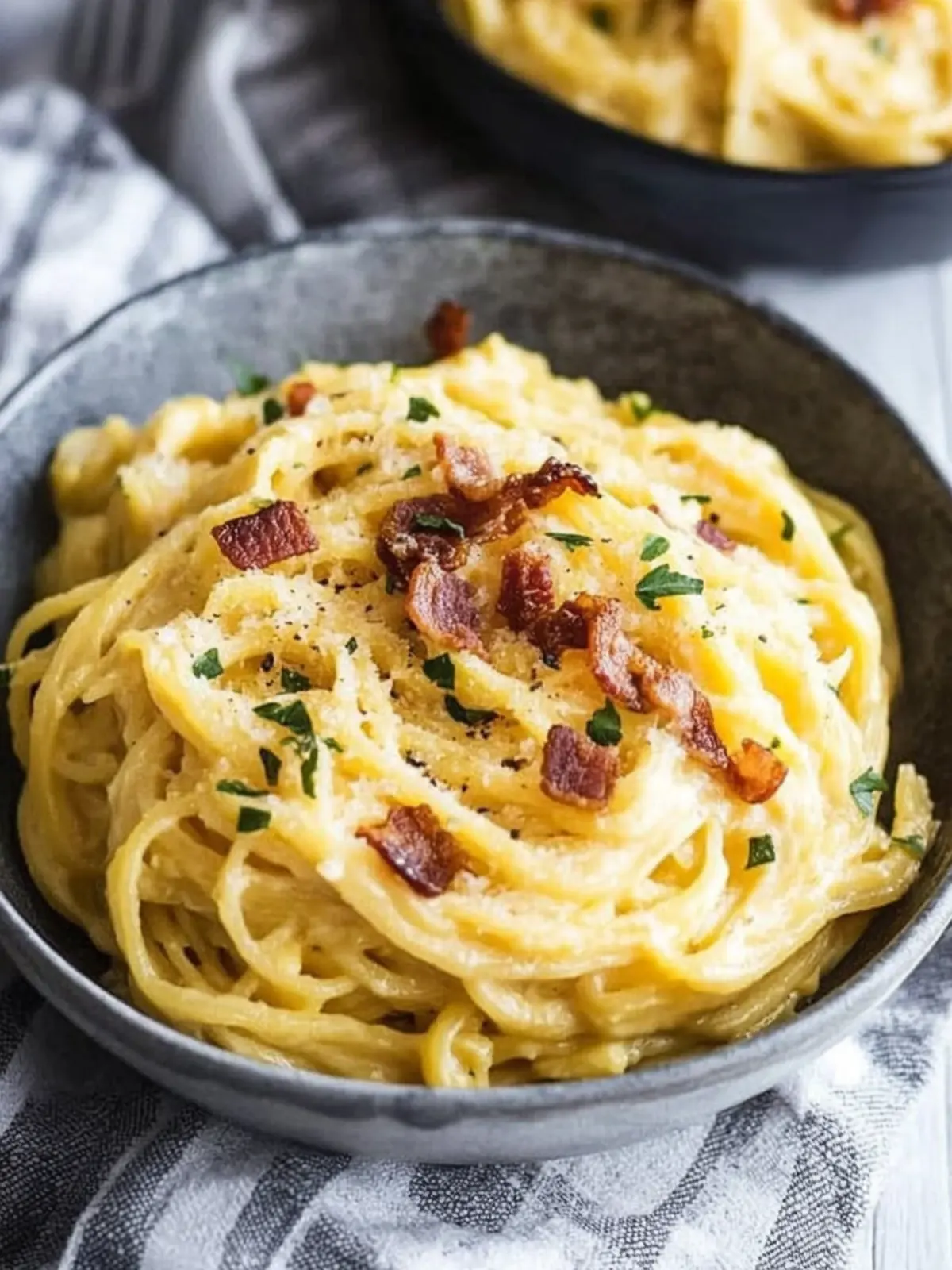 Creamy Spaghetti Squash Carbonara with Crispy Mahogany Bacon 3 Spaghetti Squash Carbonara with Crispy Mahogany Bacon