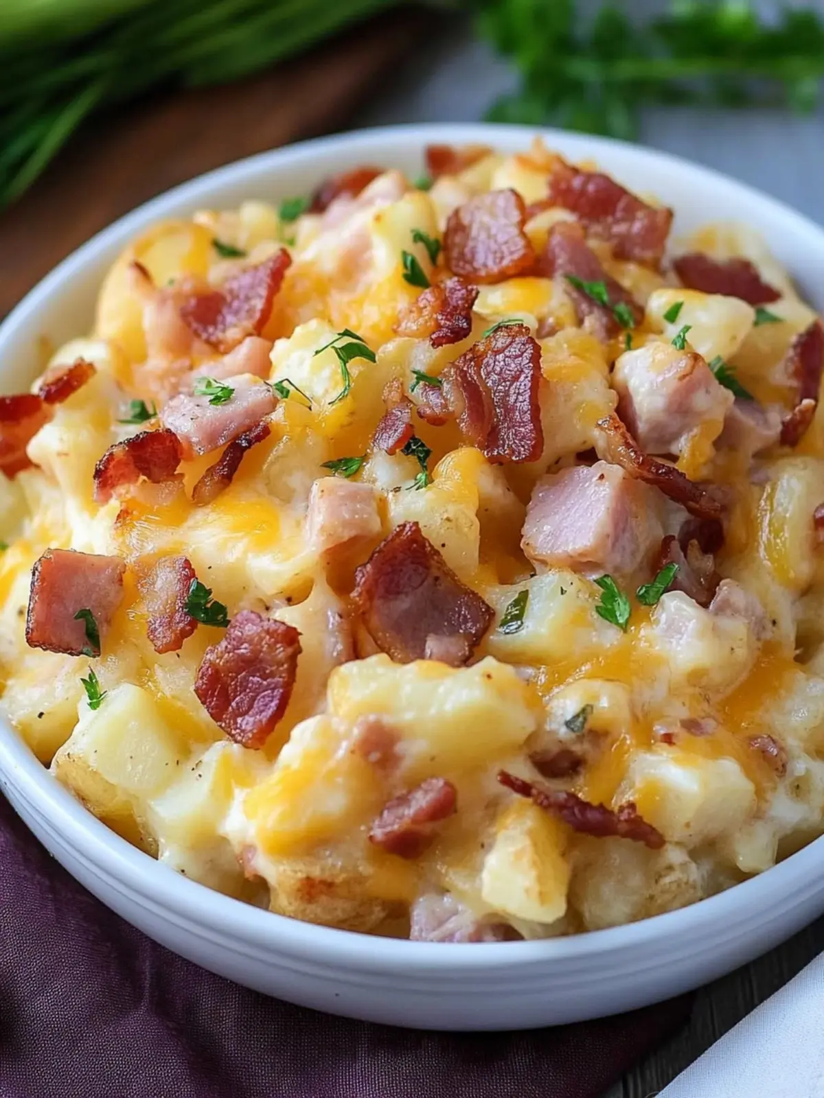 Ham & Bacon Cheesy Potatoes: The Ultimate Comfort Dish 2 Ham & Bacon Cheesy Potatoes