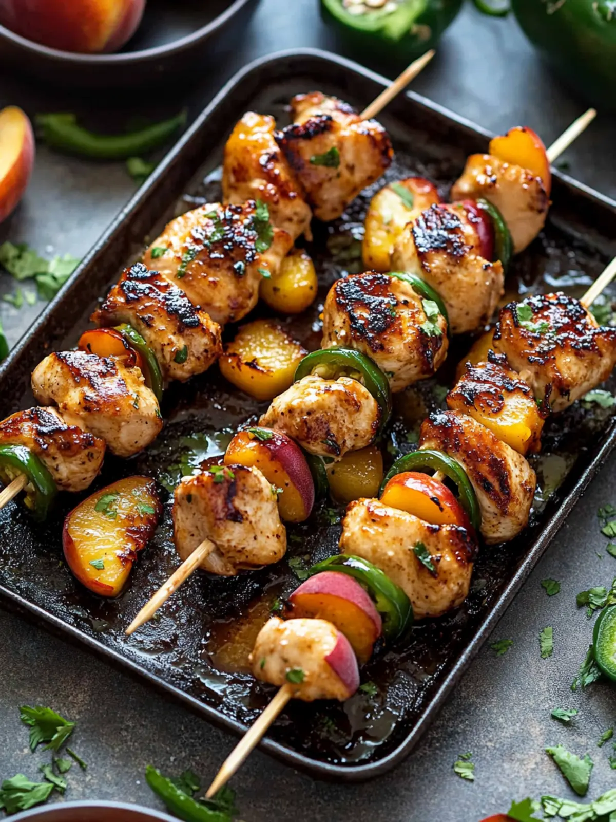 Delicious Jalapeno Peach Chicken Skewers for Summer Grilling 3 Jalapeno Peach Chicken Skewers