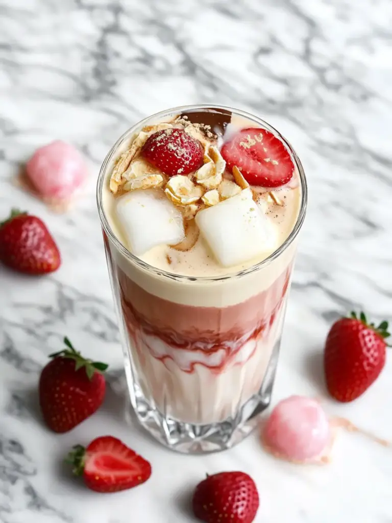 Iced White Chocolate Strawberry Latte