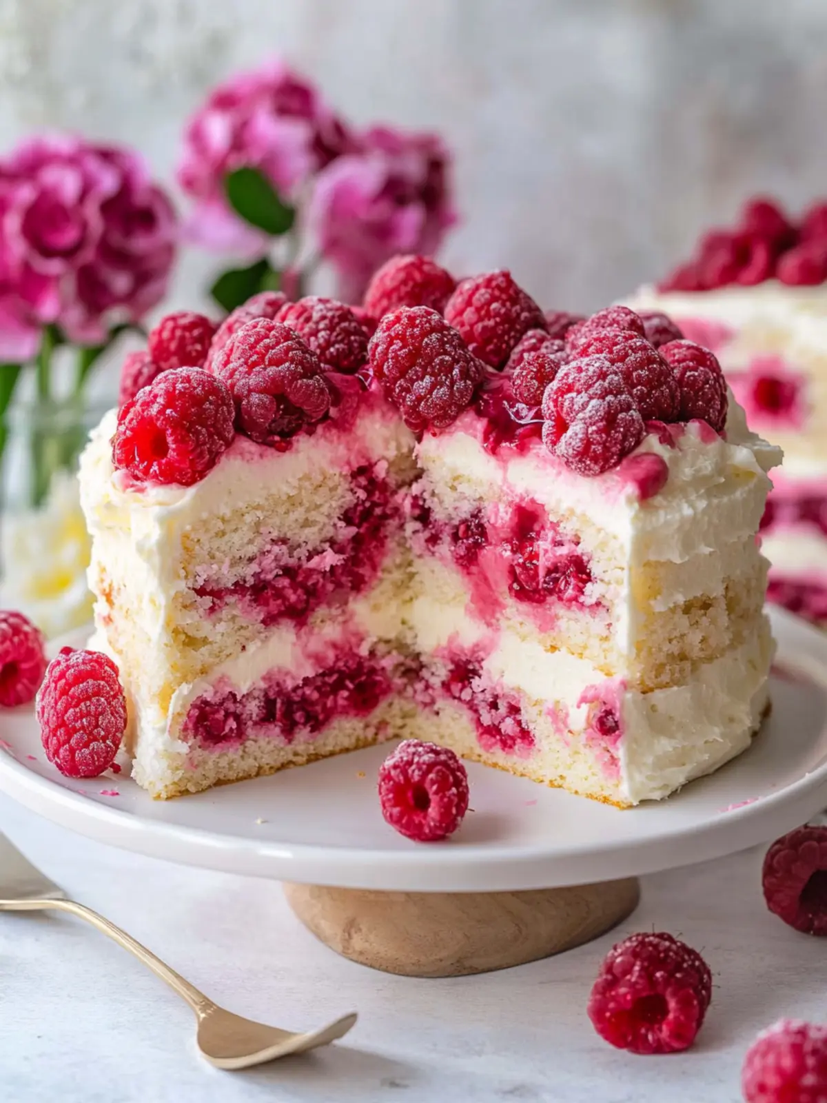 White Chocolate Raspberry Cake