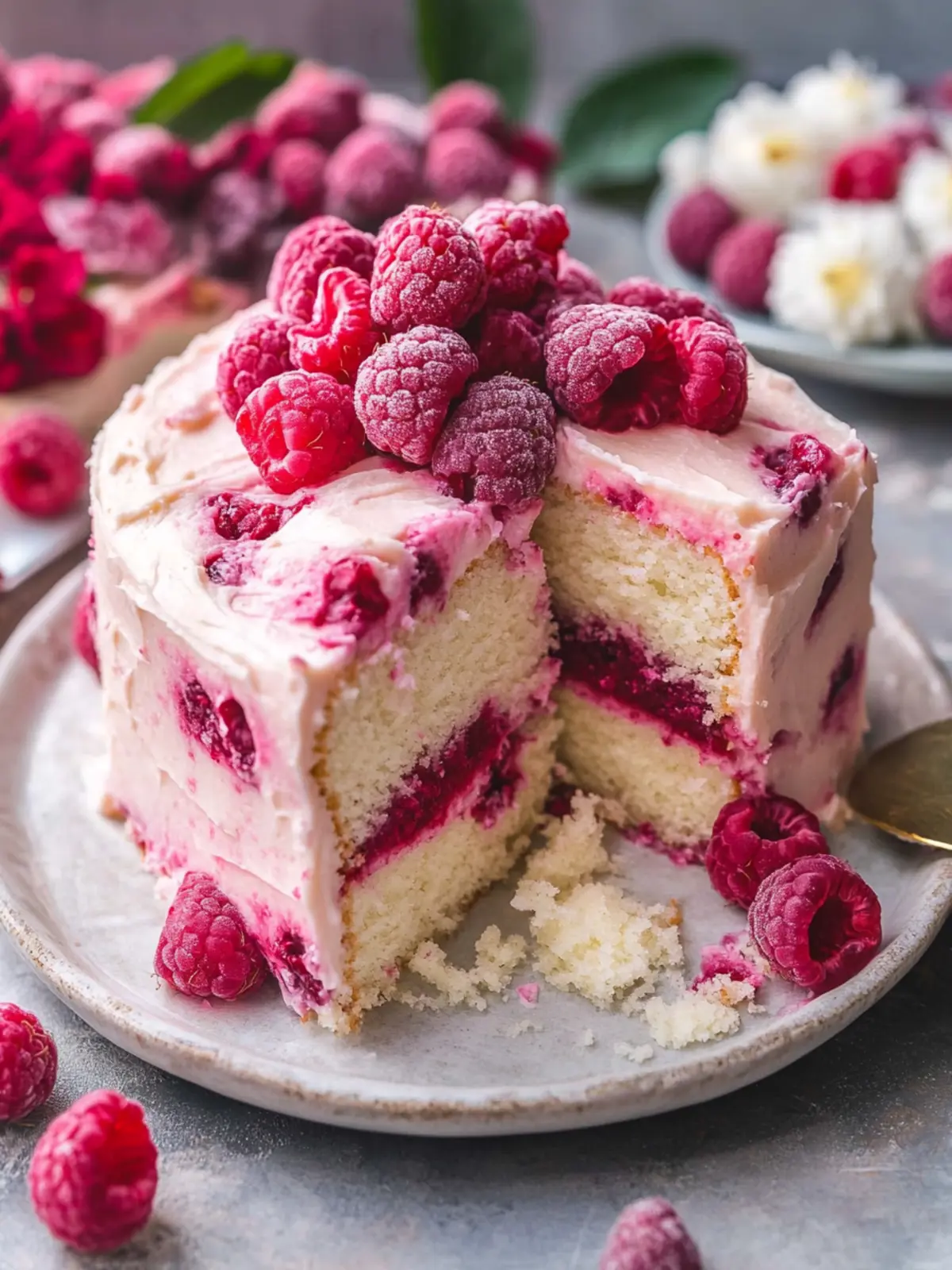 White Chocolate Raspberry Cake