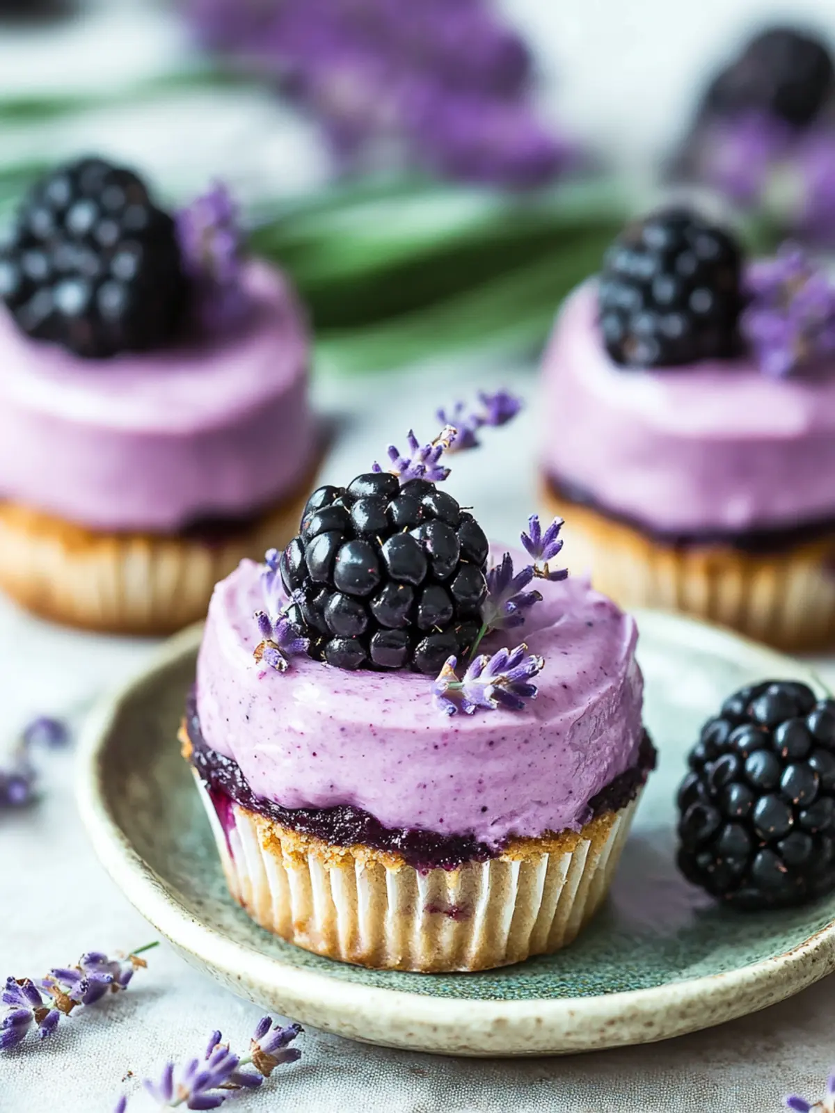 Delightful Mini Blackberry Lavender Cheesecakes to Savor 4 Mini Blackberry Lavender Cheesecakes