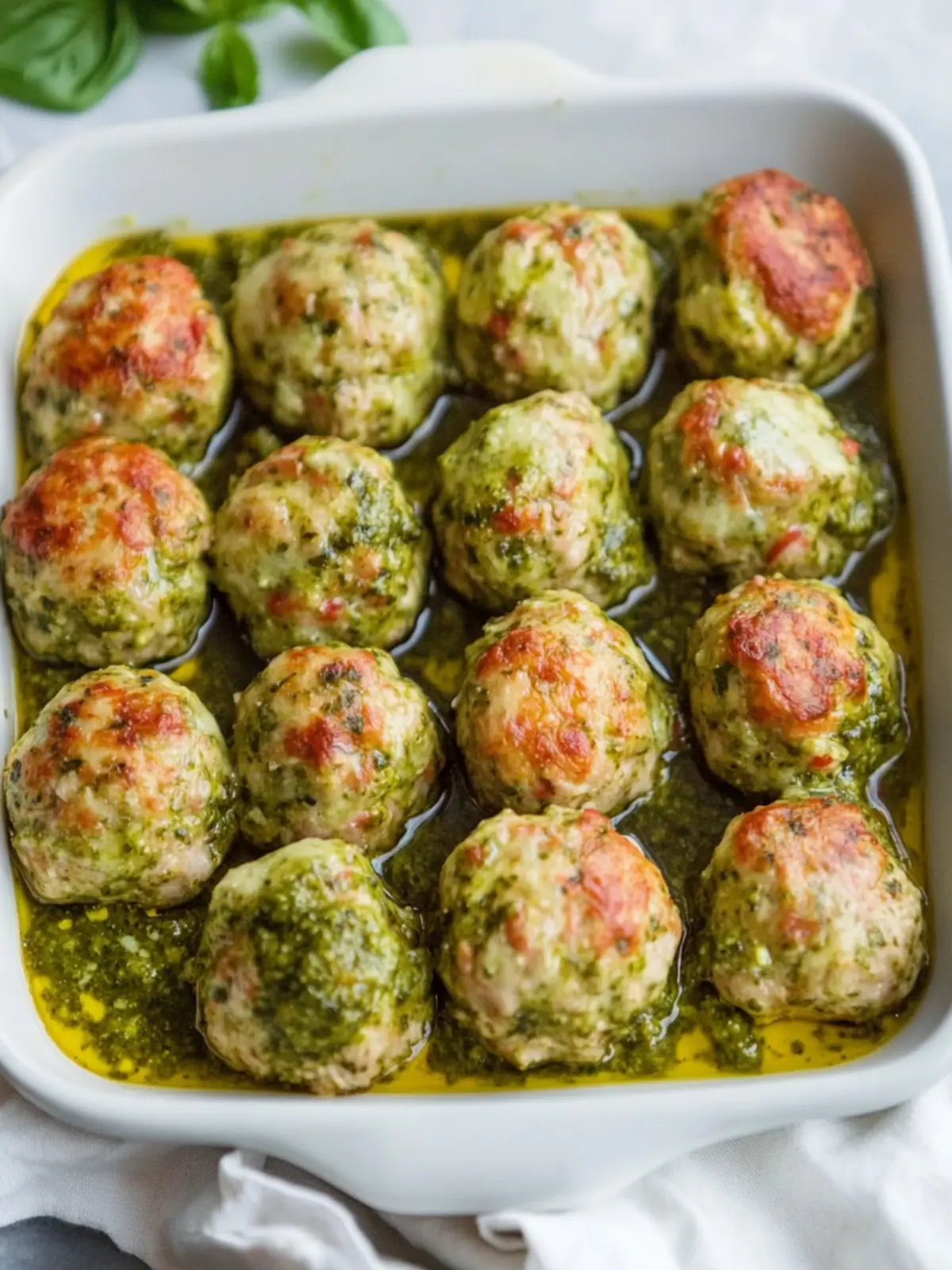 Savory Pesto Baked Turkey Meatballs for Your Homemade Feast 2 Pesto Baked Turkey Meatballs
