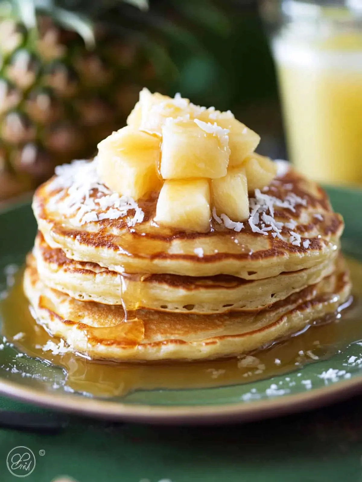 Tropical Pineapple Pancakes with Coconut Drizzle Delight 4 Pineapple Pancakes with Coconut Drizzle