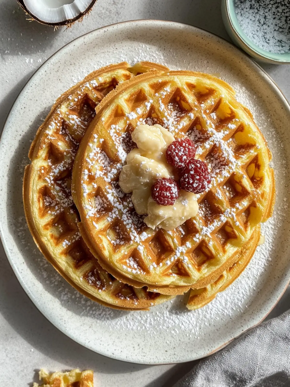 Crispy Coconut Flour Waffles That Will Brighten Your Morning 4 Crispy Coconut Flour Waffles