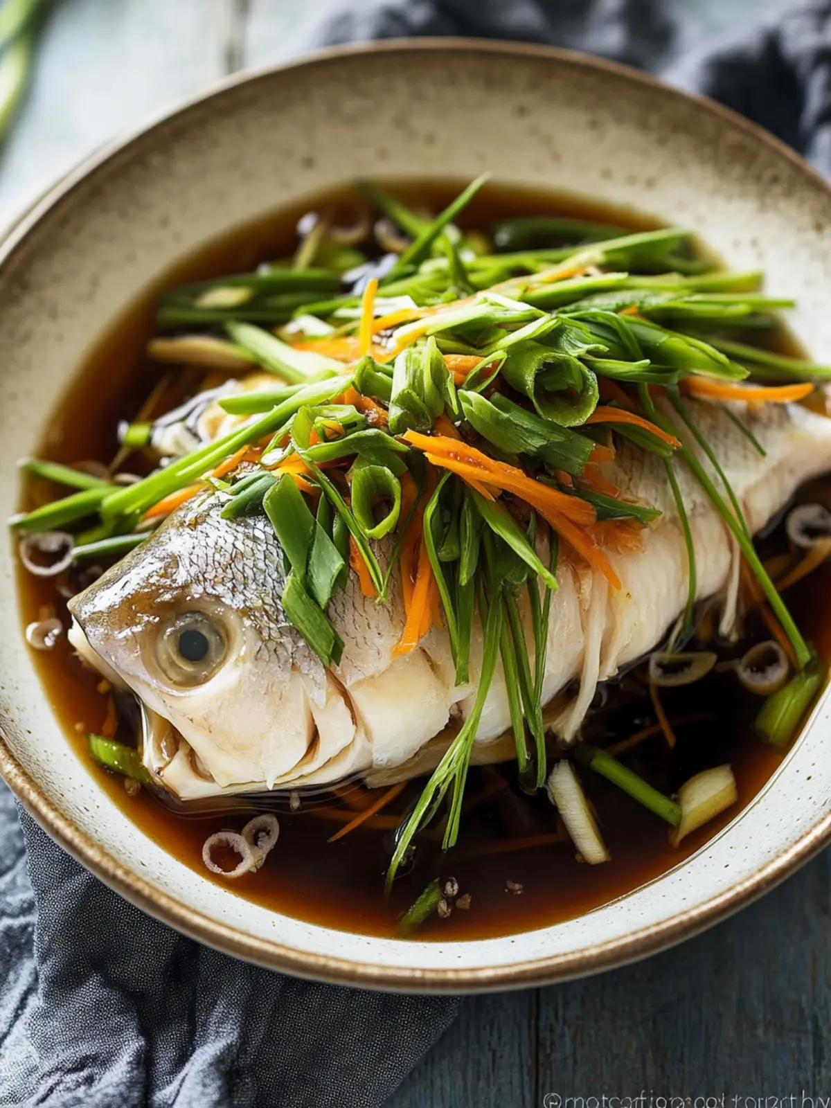 Steamed Fish with Ginger and Soy Sauce: A Flavorful Delight 2 Steamed Fish with Ginger and Soy Sauce