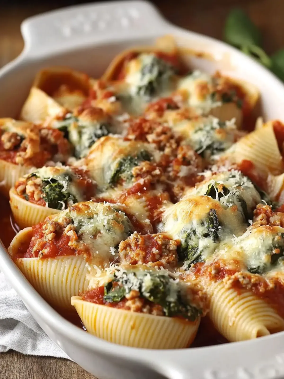 Irresistible Stuffed Shells with Spinach and Ground Turkey 2 Stuffed Shells with Spinach and Ground Turkey