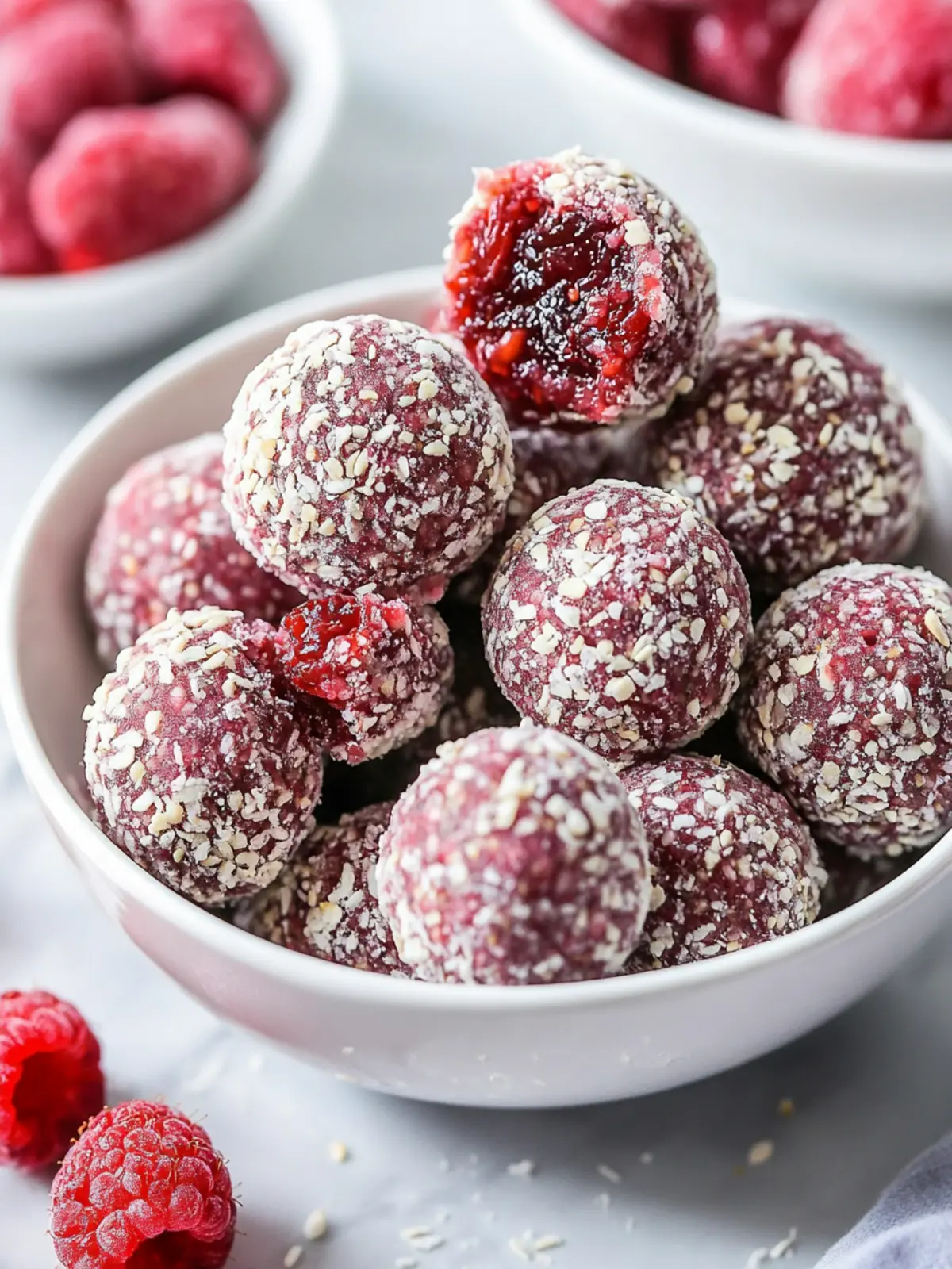 Delicious Raspberry Bliss Balls with Dates for a Health Boost 3 Raspberry Bliss Balls with Dates