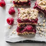 Raspberry Chia Seed Jam Oat Crumble Squares