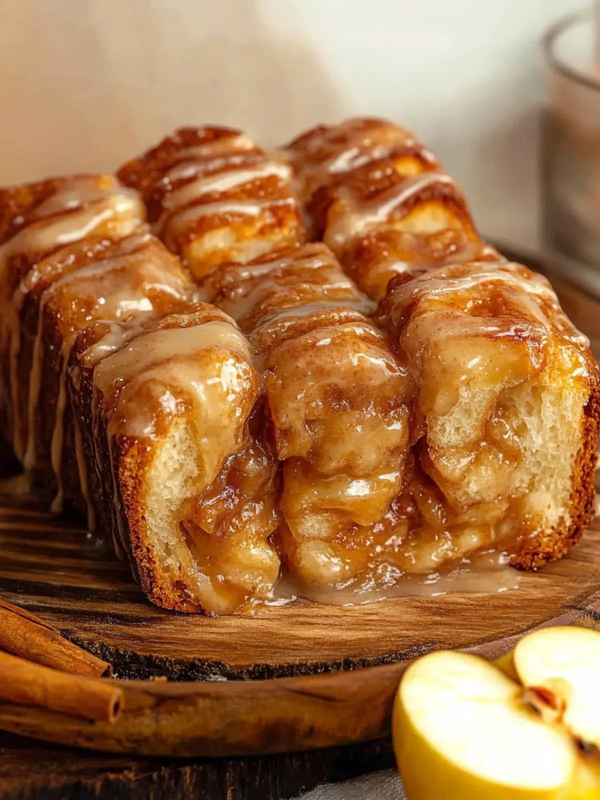 Apple Fritter Pull-Apart Bread with Cinnamon Glaze Magic 4 Apple Fritter Pull-Apart Bread with Cinnamon Glaze