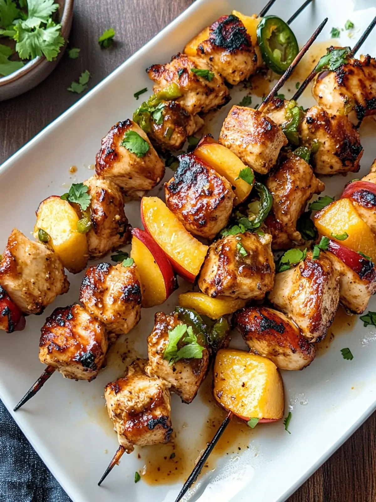 Delicious Jalapeno Peach Chicken Skewers for Summer Grilling 2 Jalapeno Peach Chicken Skewers