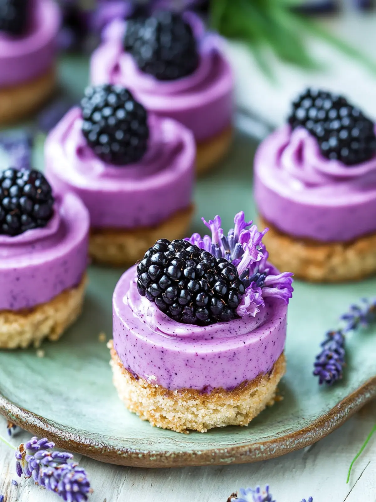 Delightful Mini Blackberry Lavender Cheesecakes to Savor 2 Mini Blackberry Lavender Cheesecakes