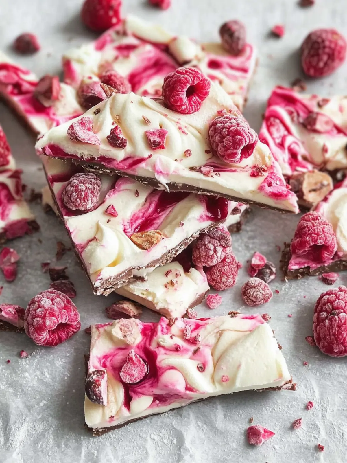 Raspberry Meringue Bark