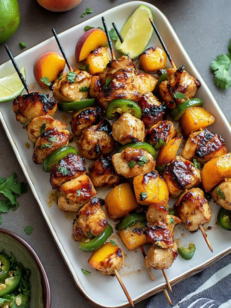 Jalapeno Peach Chicken Skewers
