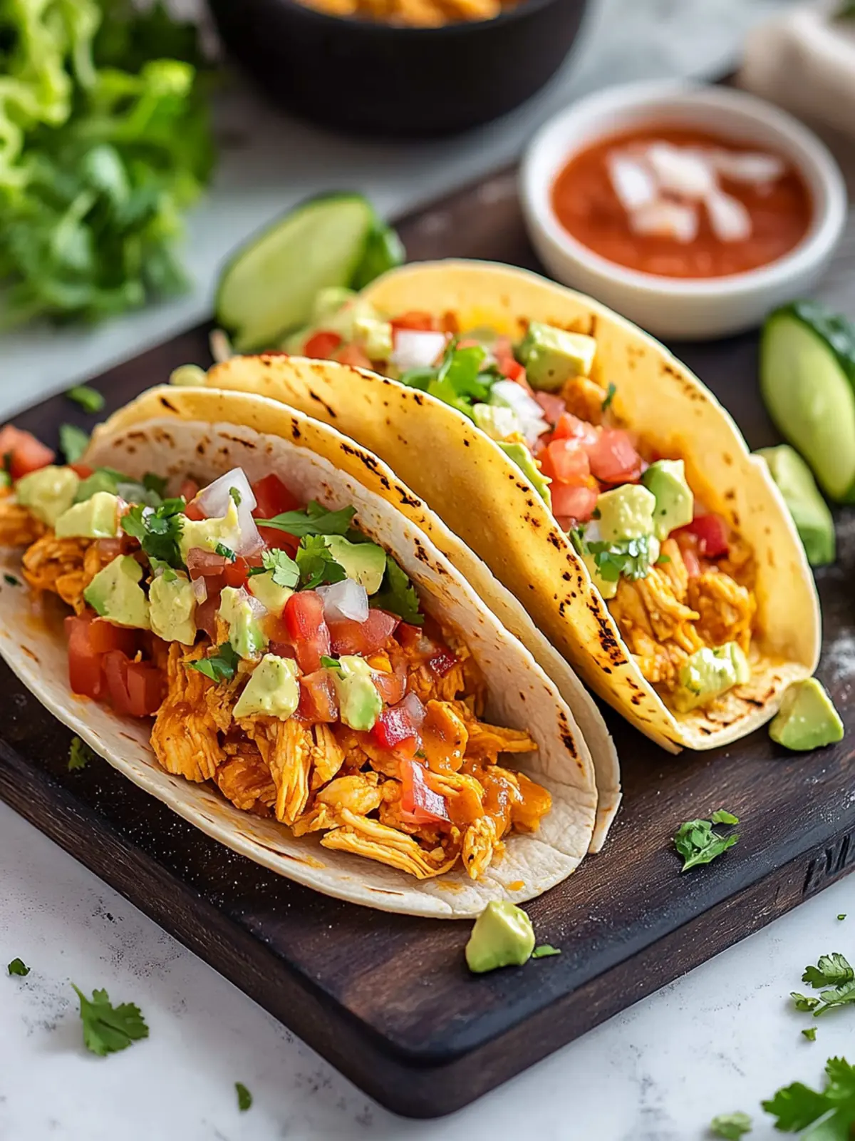 Queso Chicken Tacos