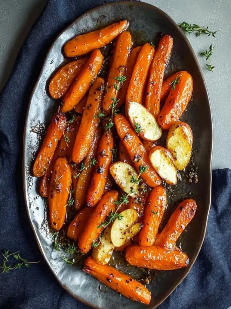 Maple Dijon Roasted Carrots and Apples