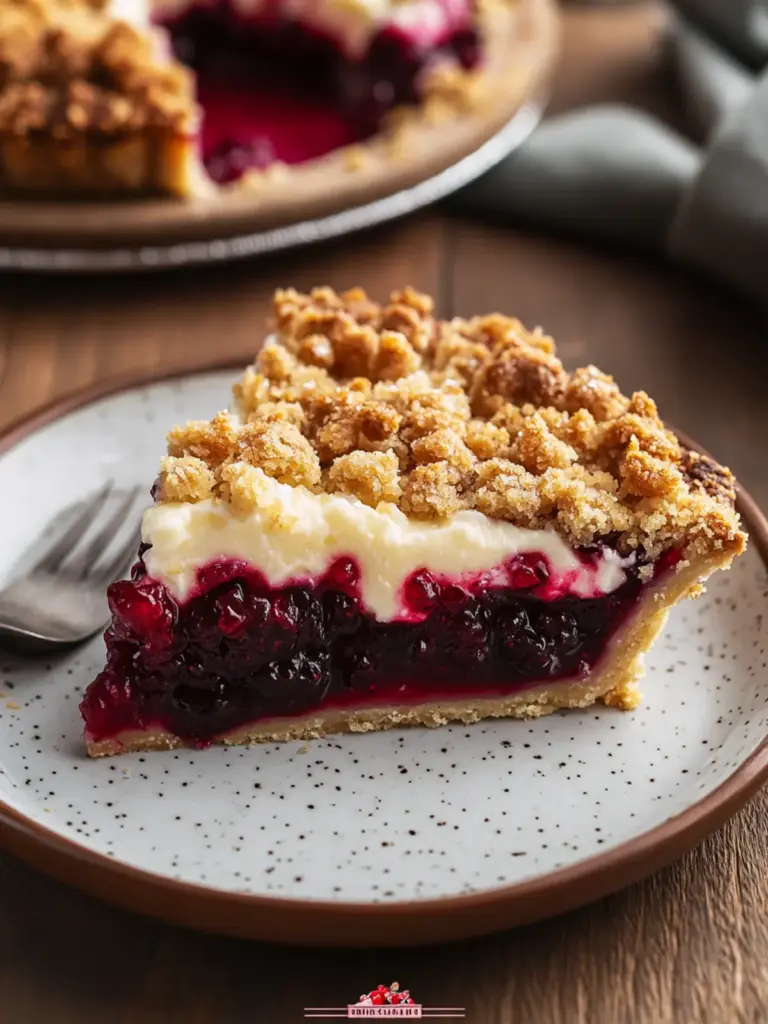 Cranberry Cream Cheese Crumb Pie
