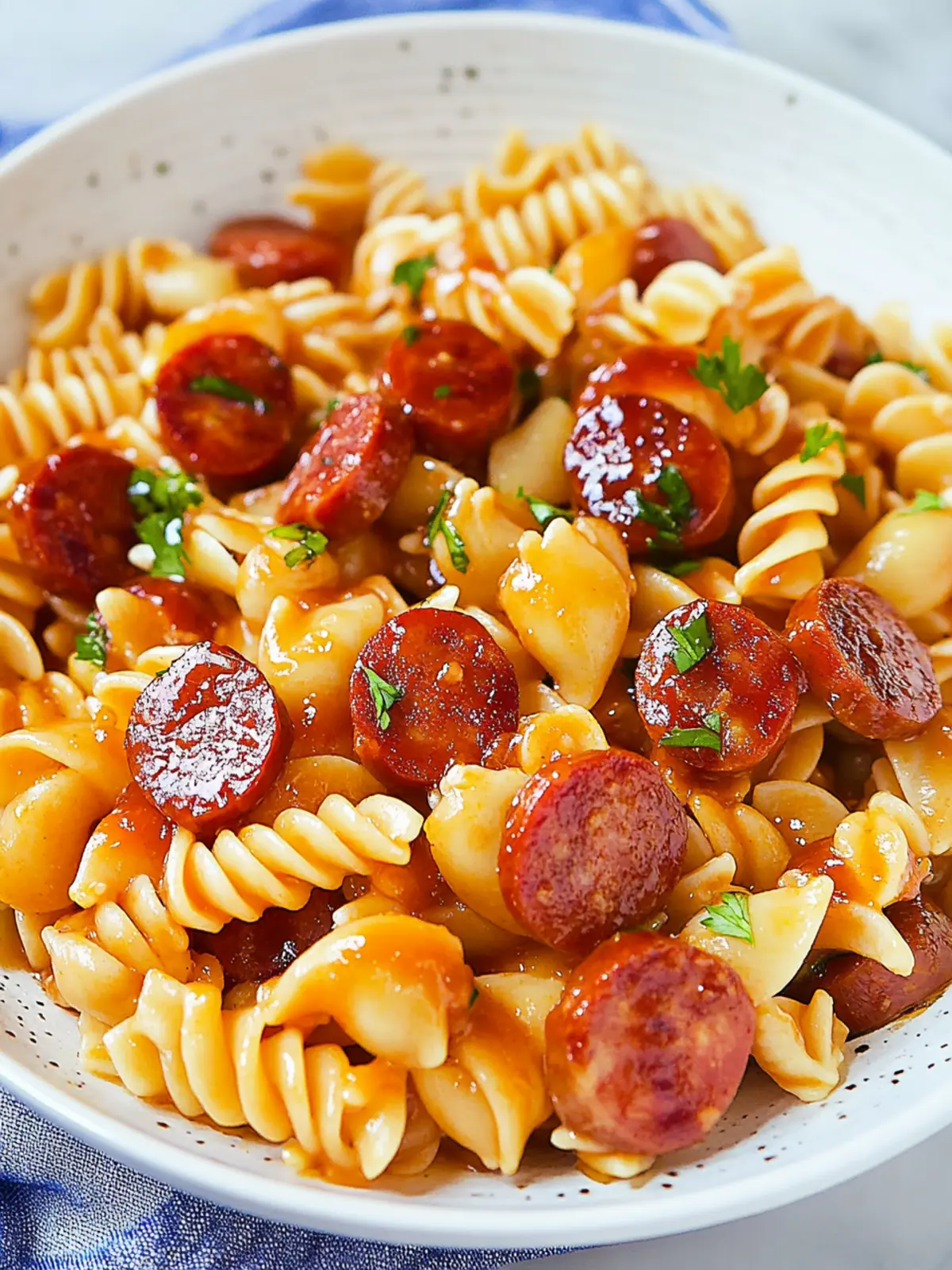 Sweet & Savory Honey BBQ Kielbasa Pasta You'll Love 2 Honey BBQ Kielbasa Pasta