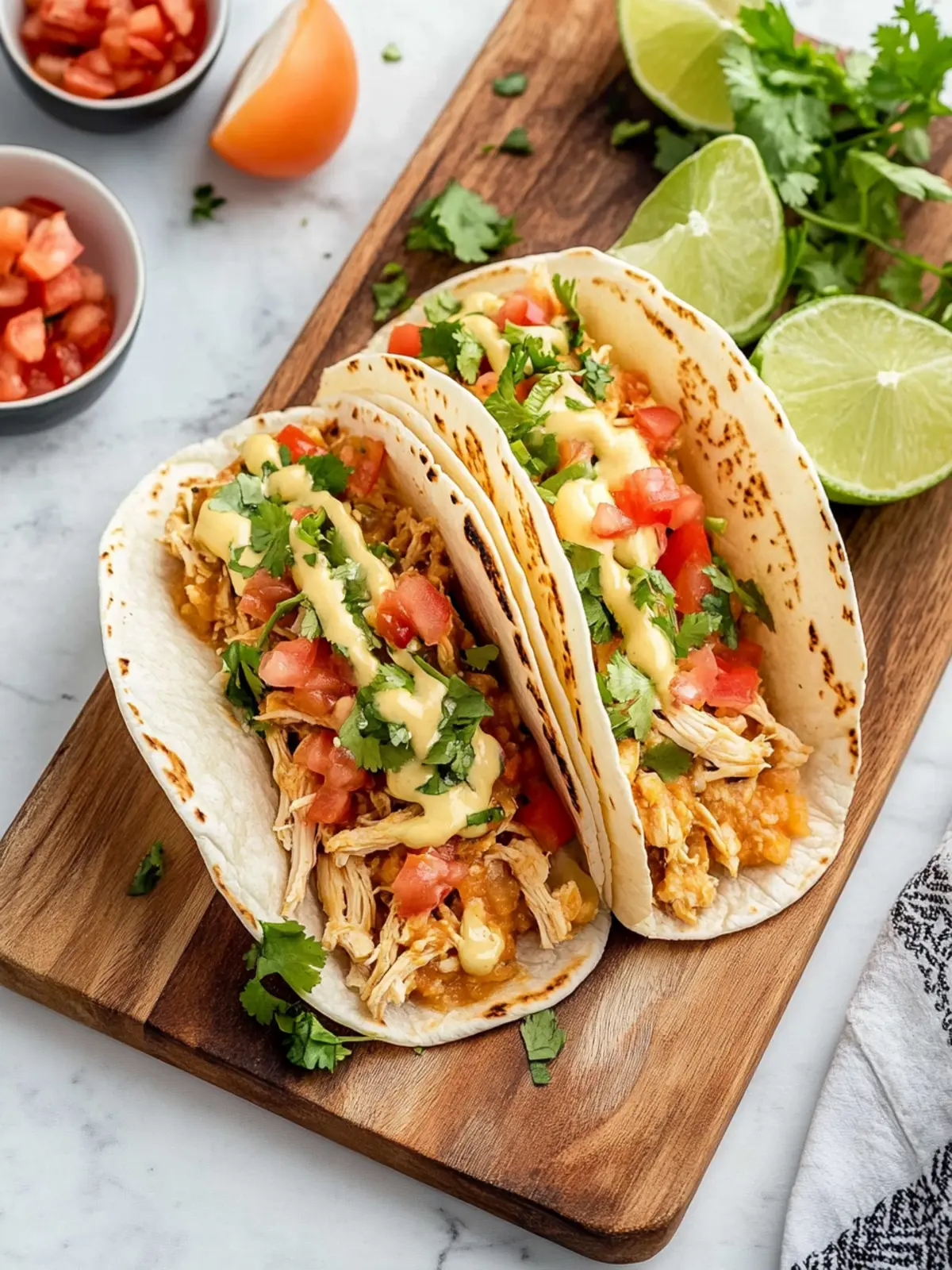 Queso Chicken Tacos