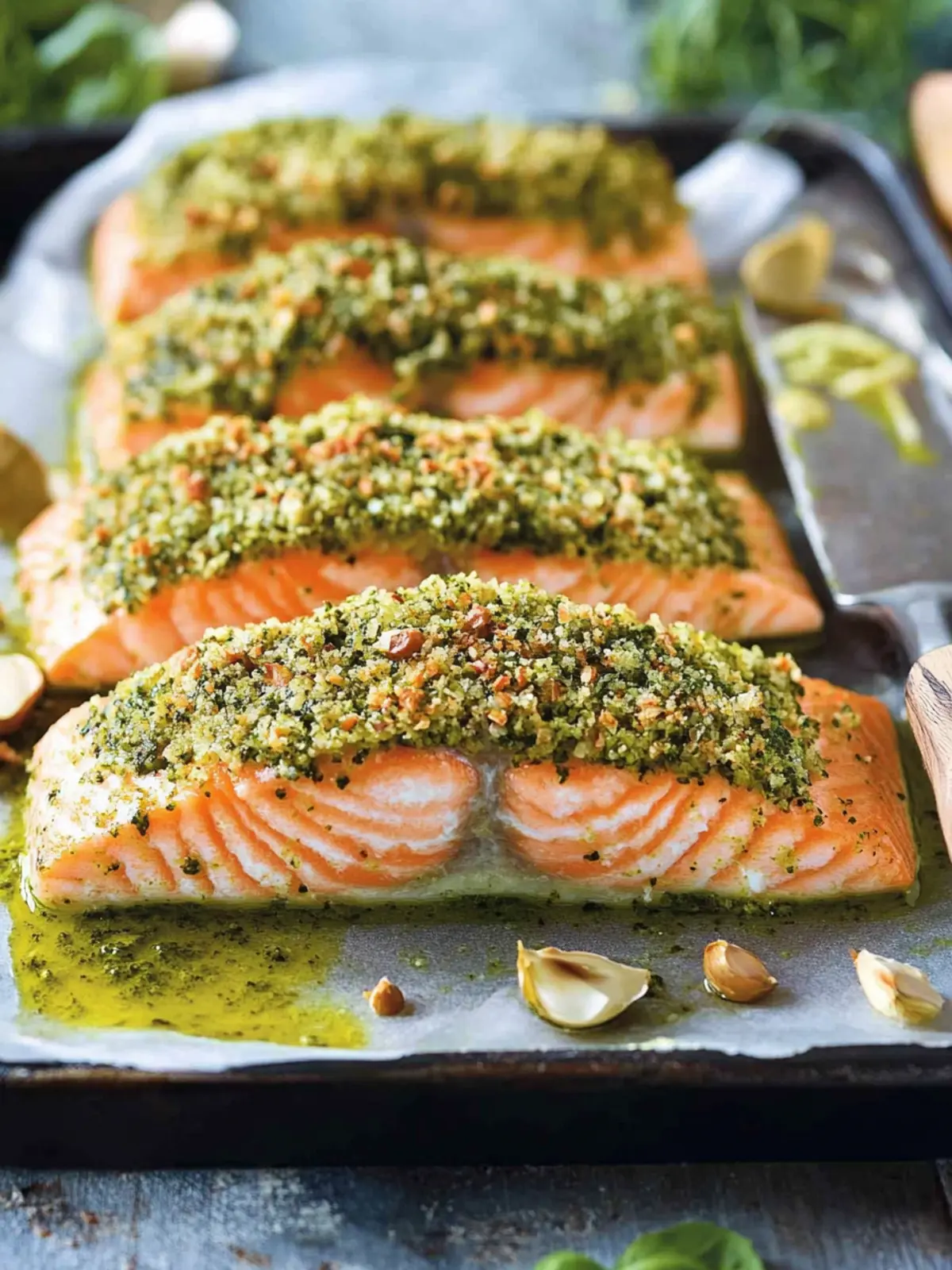 Delicious Salmon with Pesto Crust Ready in Just 20 Minutes 4 SALMON WITH PESTO CRUST