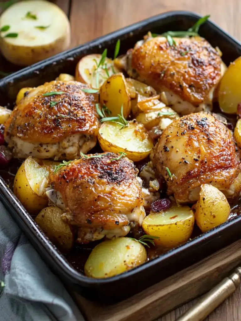 Baked Garlic Chicken and Potatoes