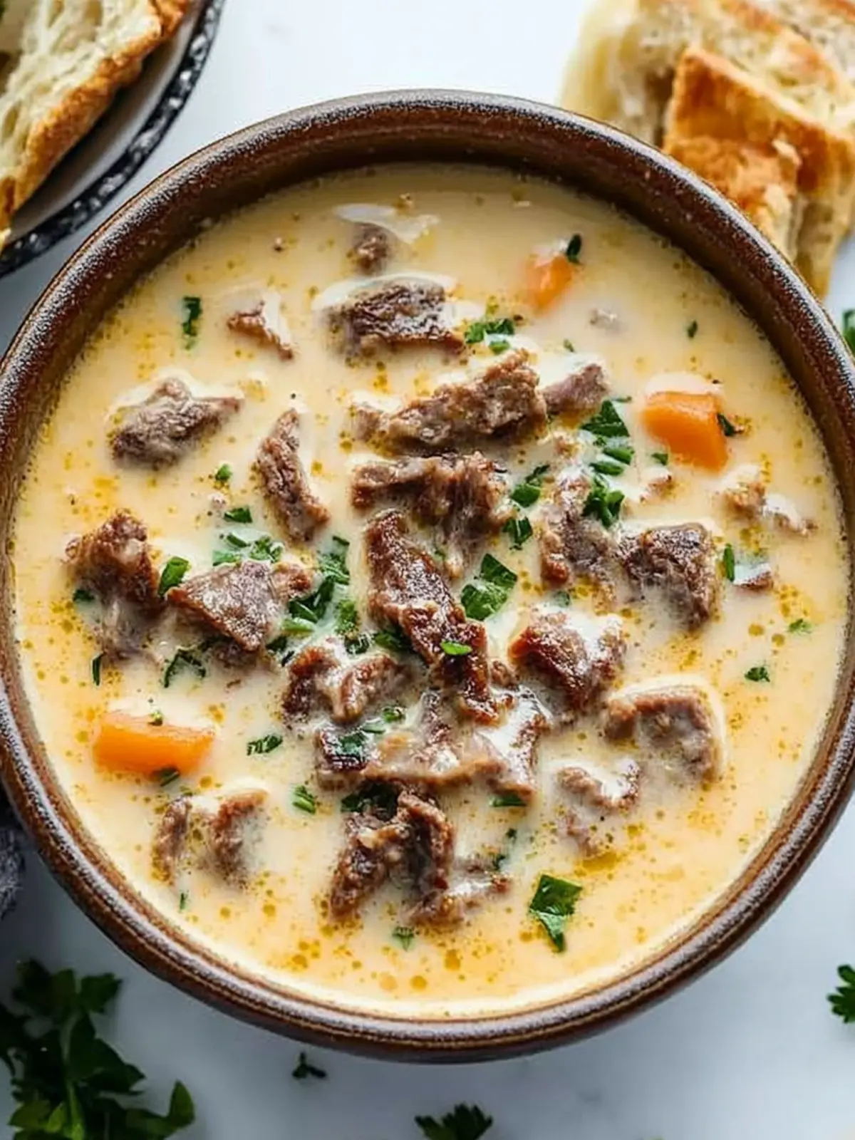 Creamy Philly Cheesesteak Soup That's Comfort in a Bowl 5 Creamy Philly Cheesesteak Soup