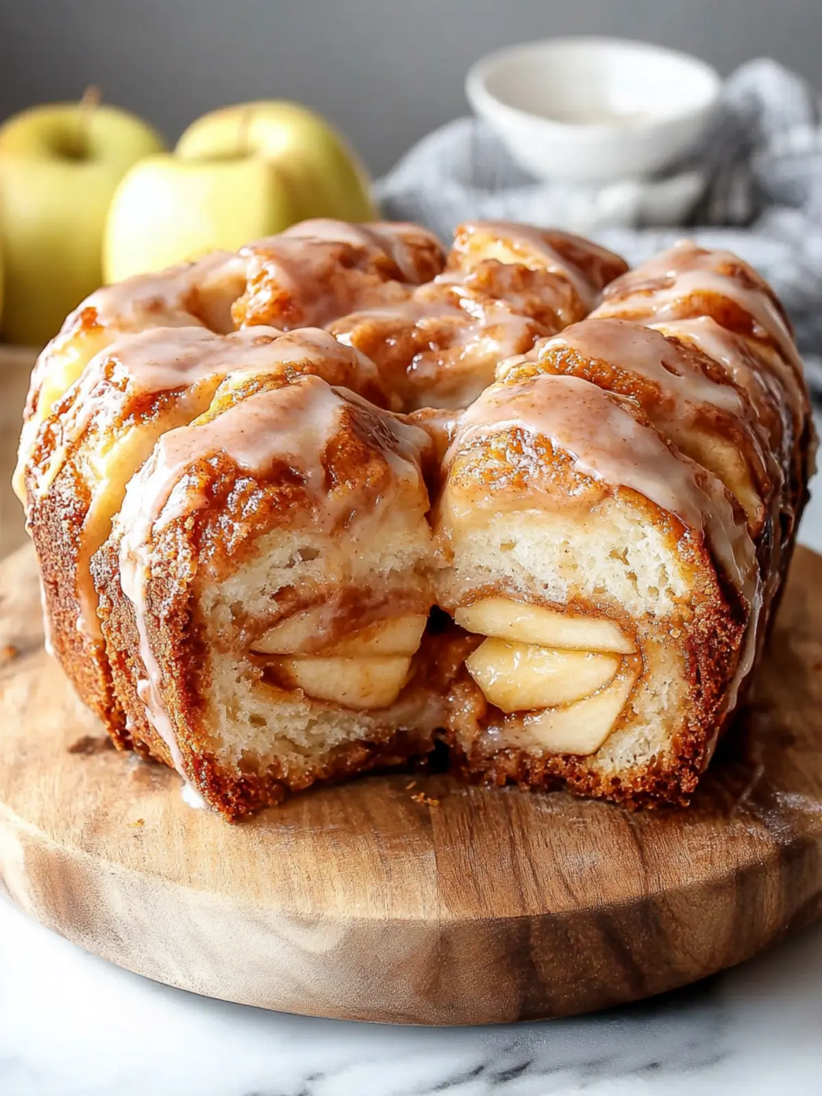 Apple Fritter Pull-Apart Bread with Cinnamon Glaze Magic 3 Apple Fritter Pull-Apart Bread with Cinnamon Glaze
