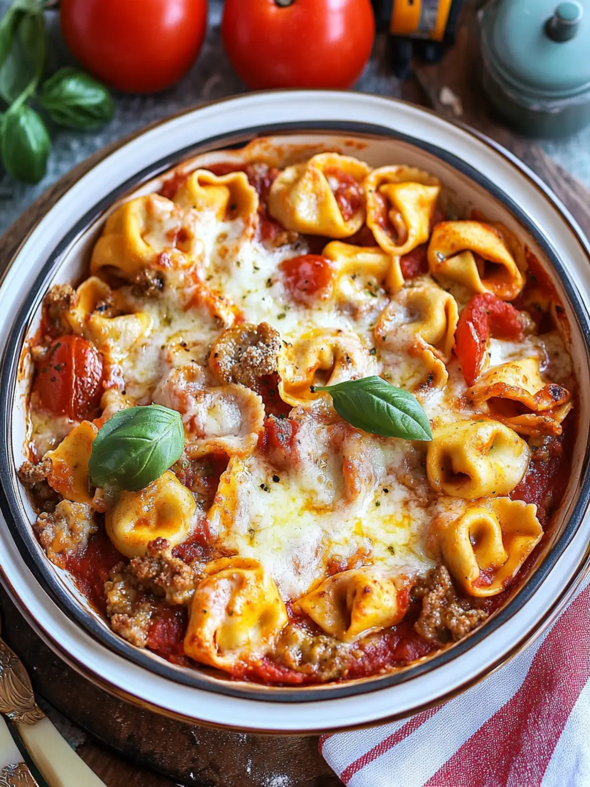 Delicious Baked Pizza Tortellini: A Family Favorite Casserole 2 Baked Pizza Tortellini