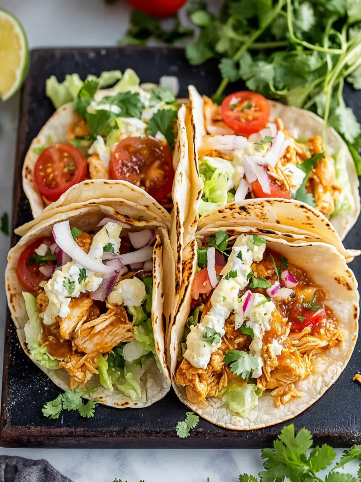 Queso Chicken Tacos