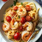 Scallop Shrimp Pasta with Burst Cherry Tomatoes